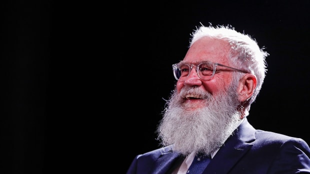 David Letterman took his turn asking questions at Media Day.