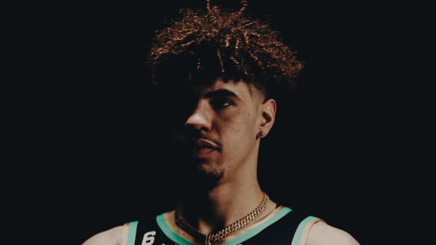 LaMelo Ball in the Charlotte City Connect jersey.