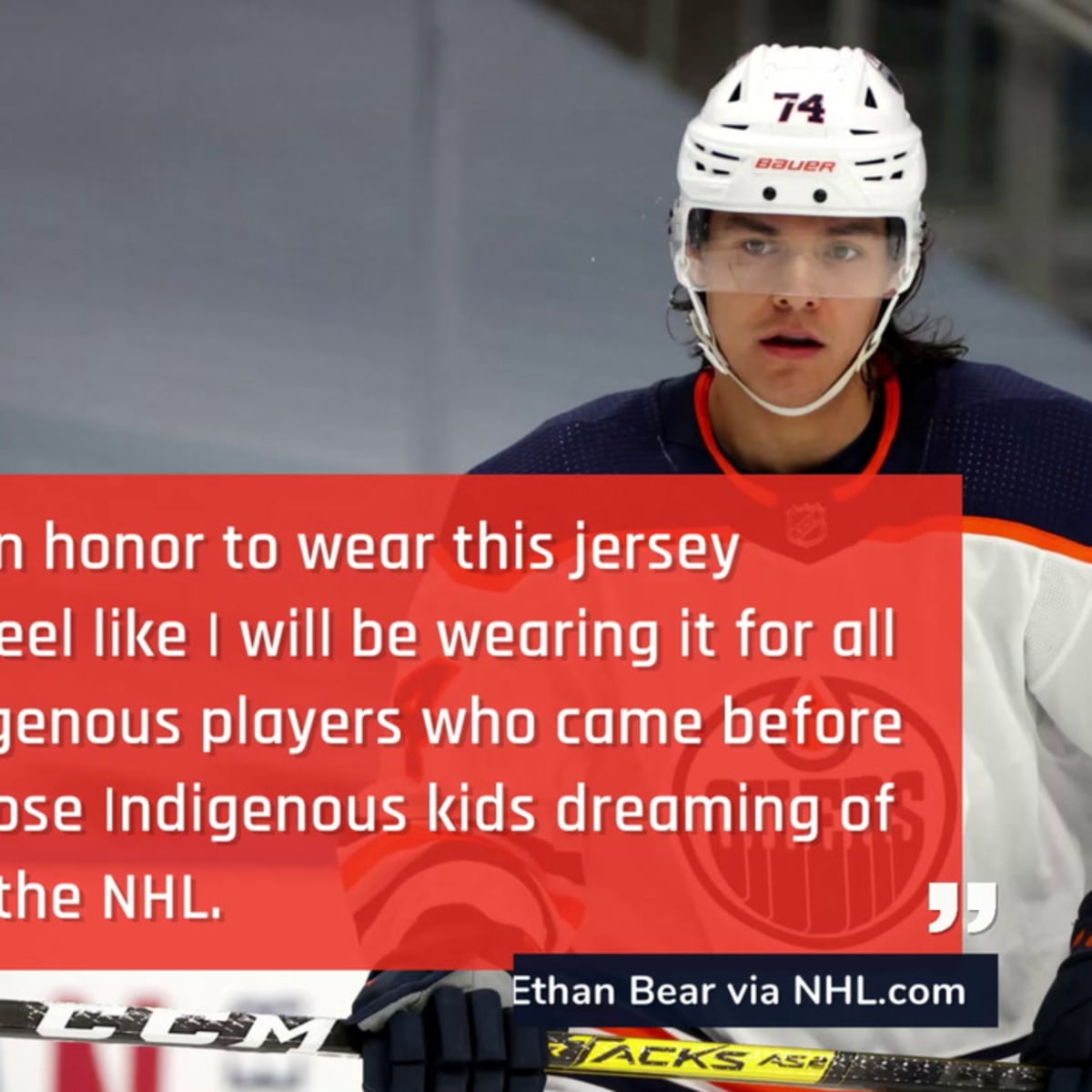 Ethan Bear honouring Ochapowace roots with Cree jersey