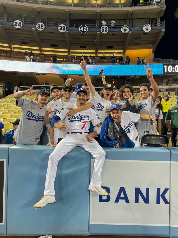 Conner Greene and local friends during the homestand he enjoyed while with the Los Angeles Dodgers.